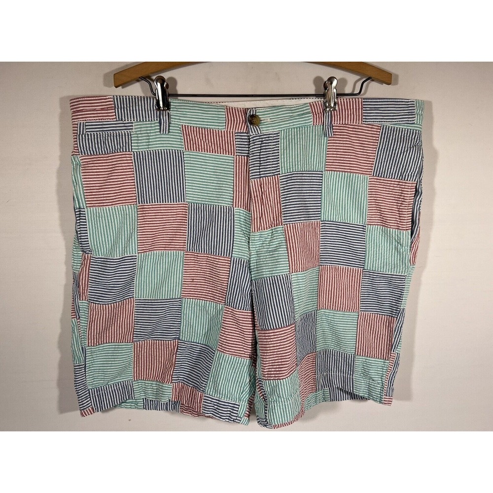 Chaps Patchwork Shorts Mens 40 Seersucker Multicolor‎ Preppy Summer